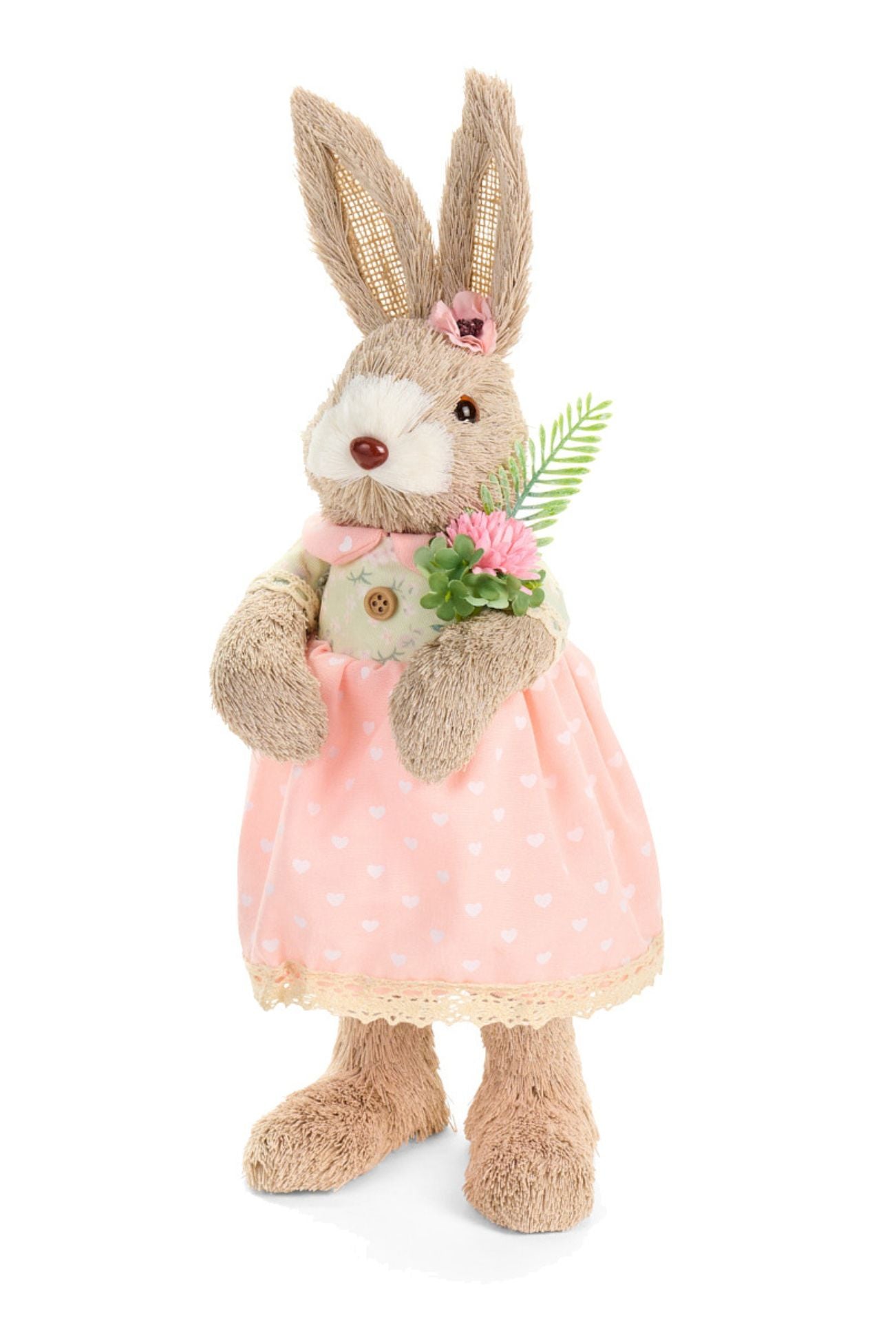 Pepen Coniglio Paglia Fiore Rosa Lei