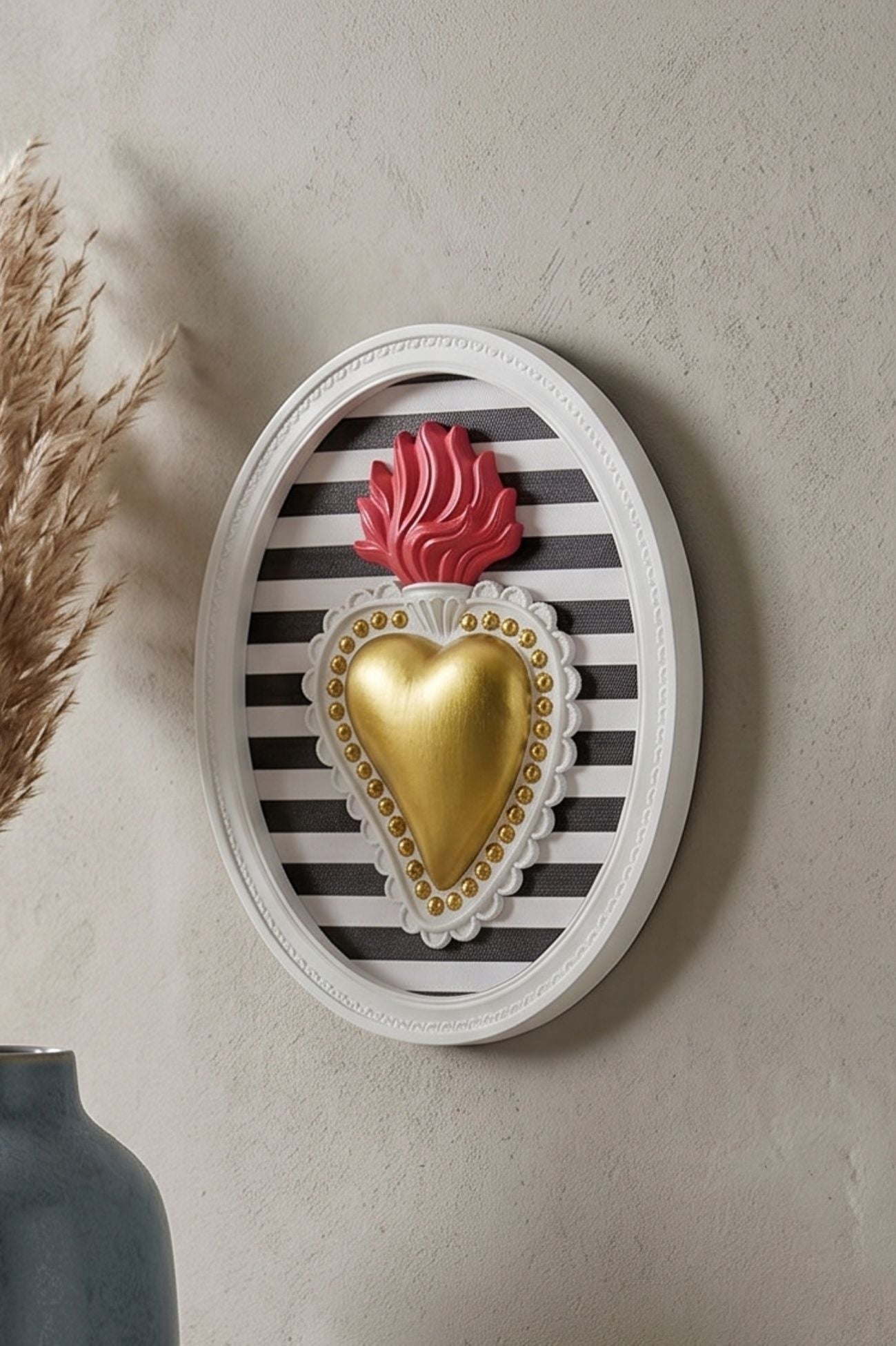 Ton Coeur Cuore Ovale Righe Orizzontali
