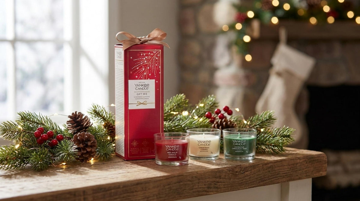Mini Mood Makers Natale Confezione Regalo 3 Candele Votive in Vetro - Orizzontale