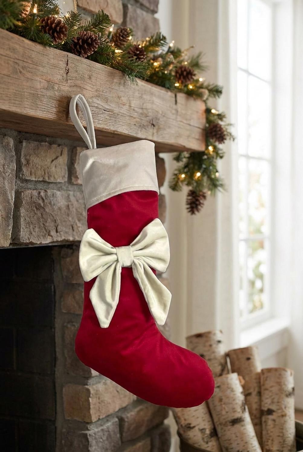 Bow Calza di Natale Rosso