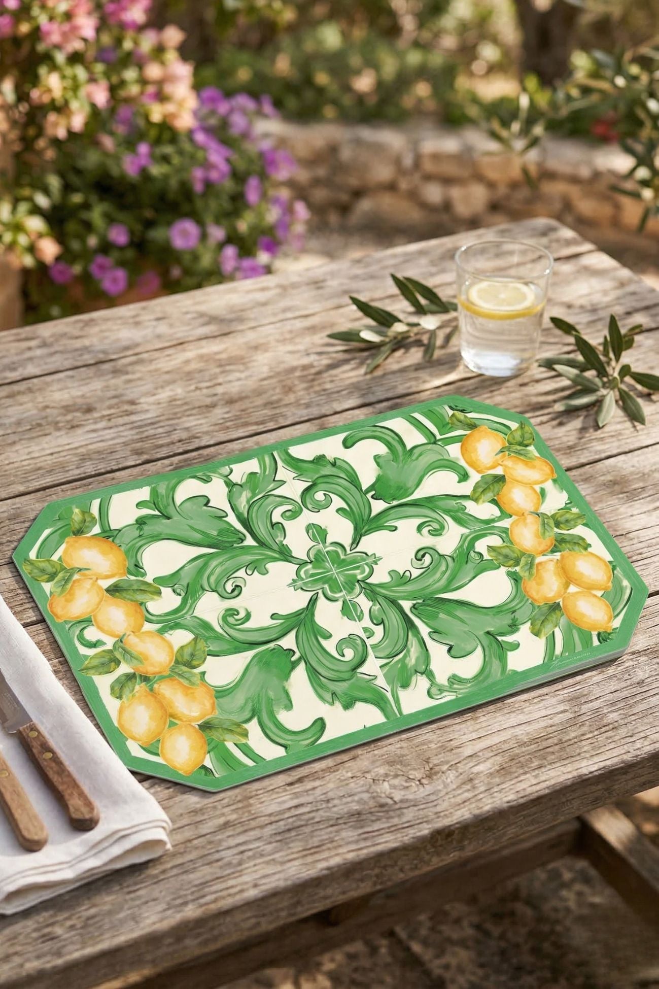 Vietri Tovaglietta Vinile Verde Limoni