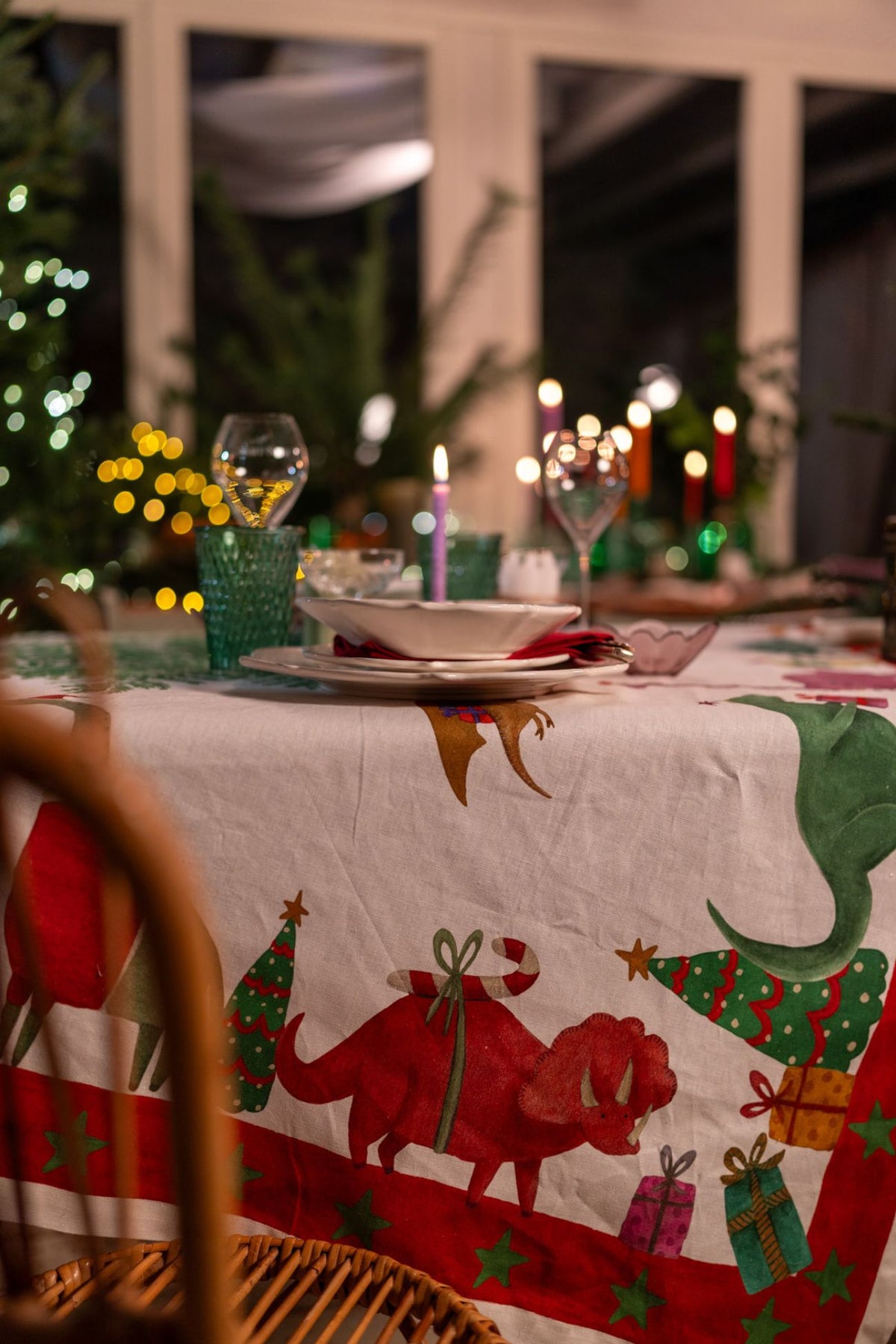 Jurassic Xmas Tablecloth
