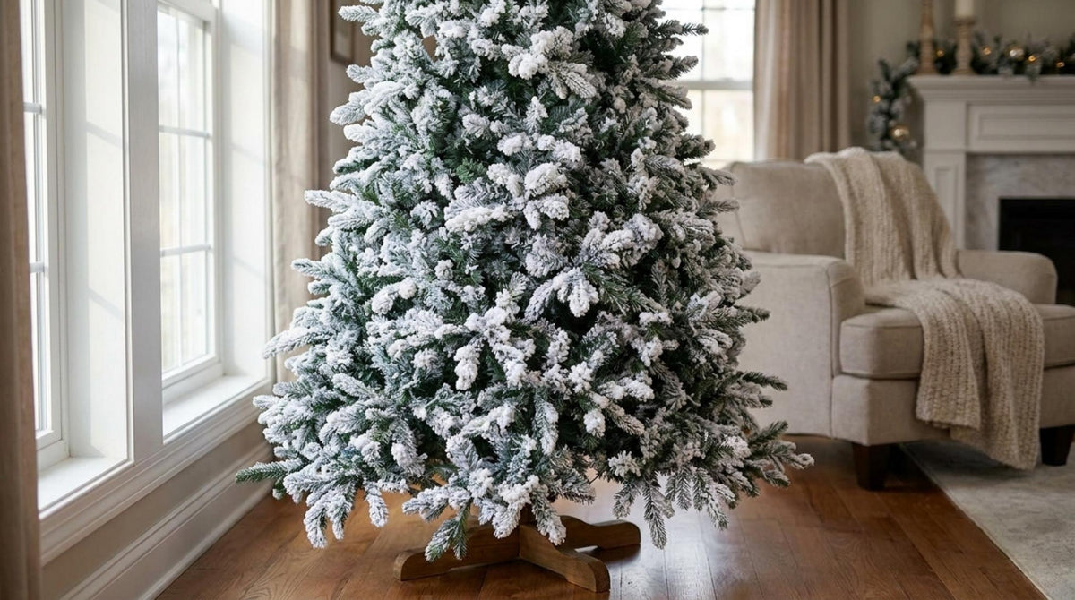 Pino Merano Innevato Albero di Natale senza Luci - Orizzontale