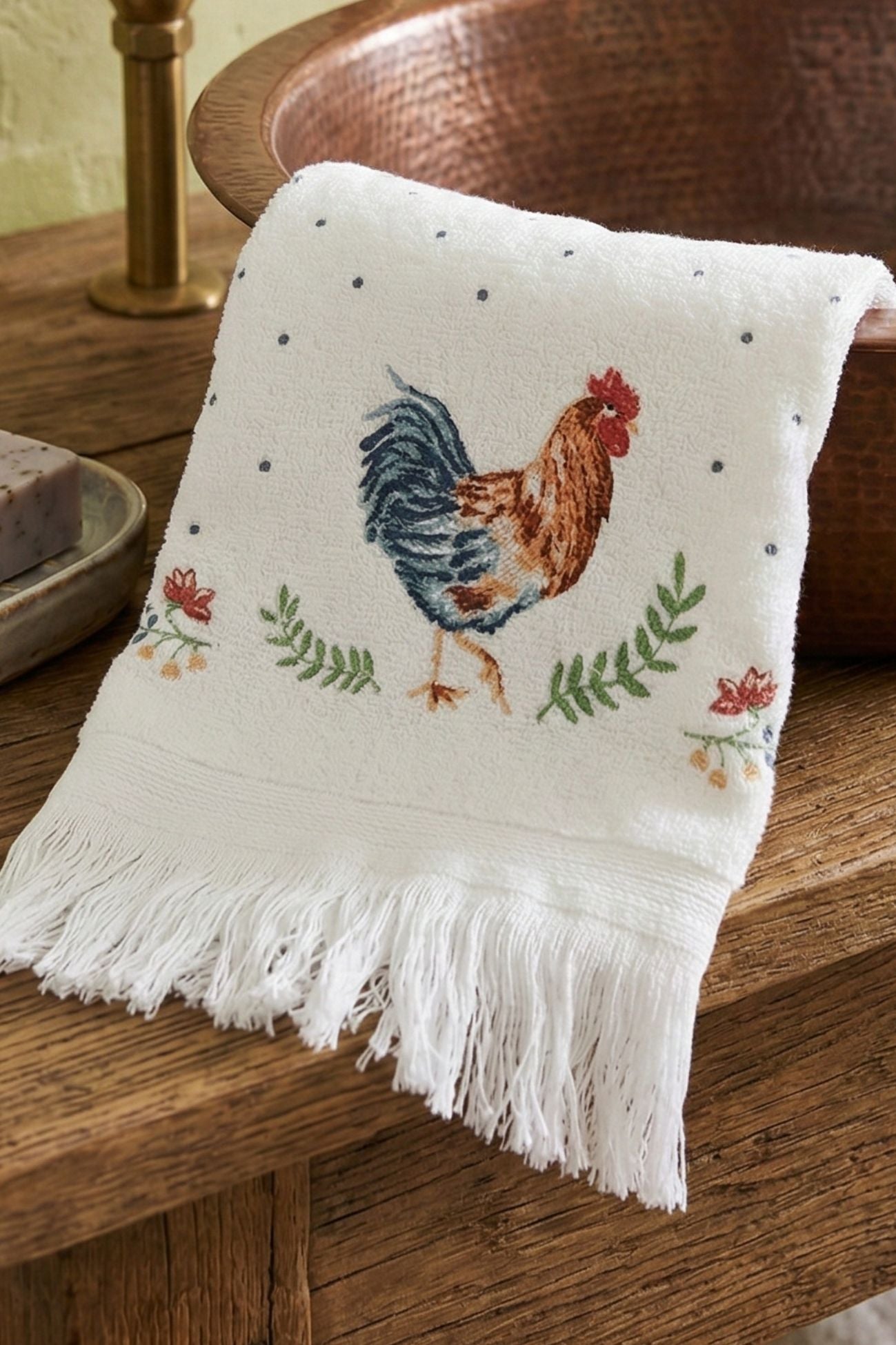 Chicken And Rooster Asciugamano