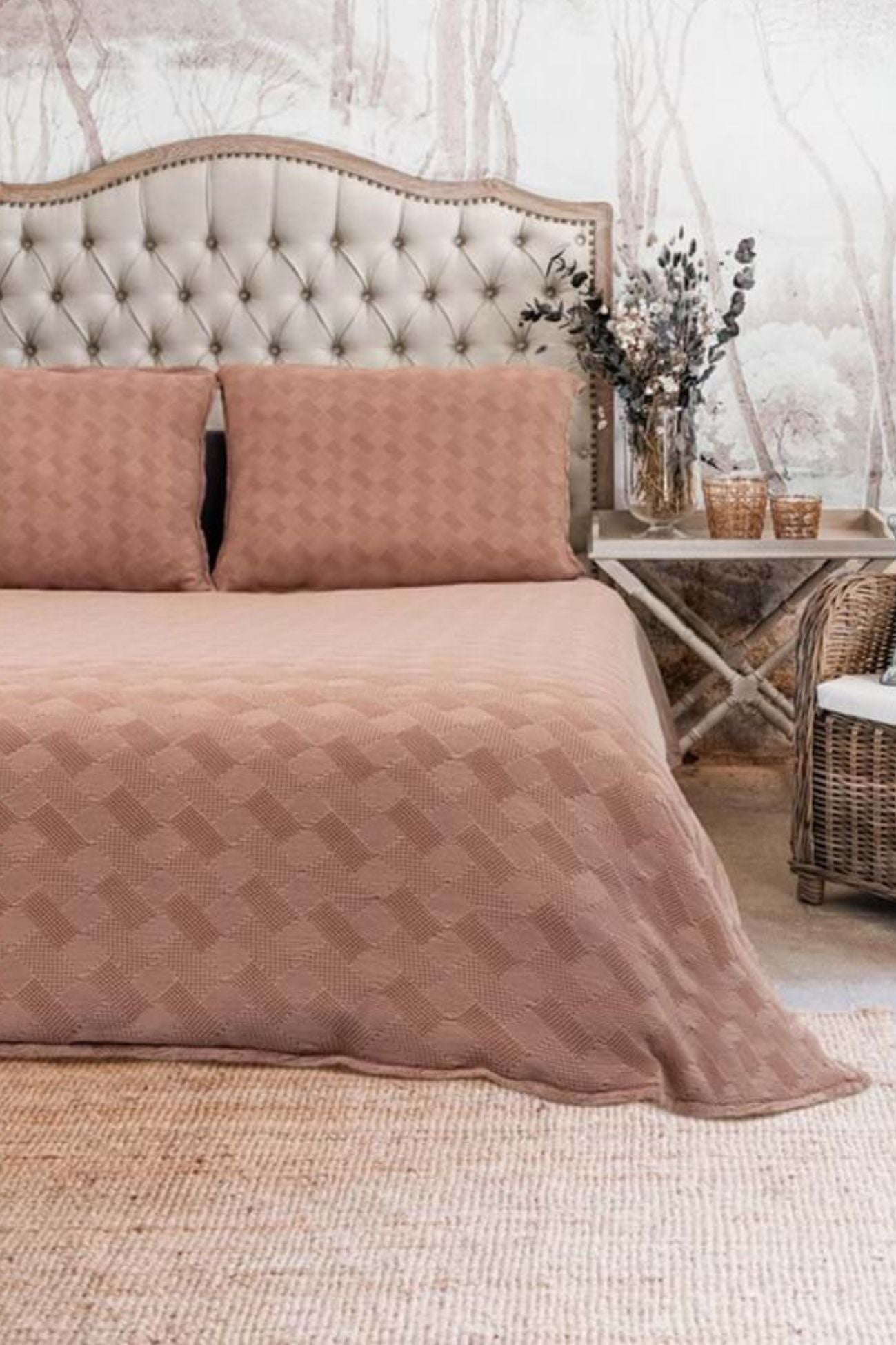 Mosaico Copriletto Rosa Antico