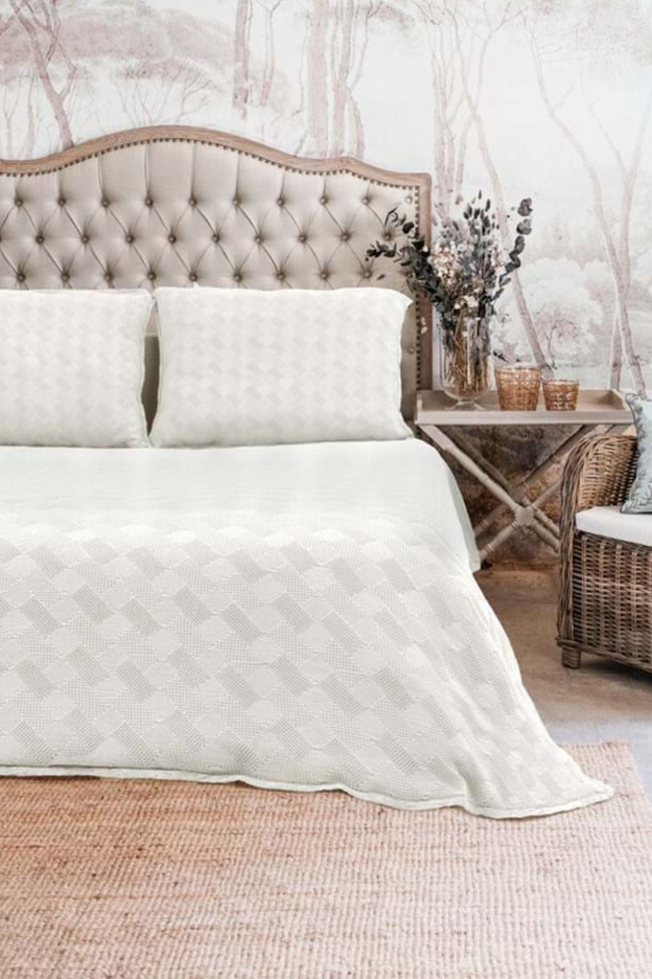 Mosaico Copriletto Panna