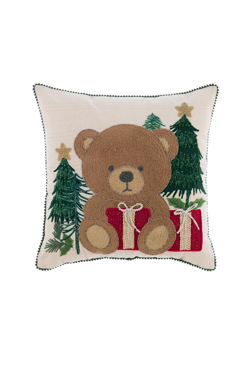 Tenerezze di Natale Cuscino Orso con Regalo