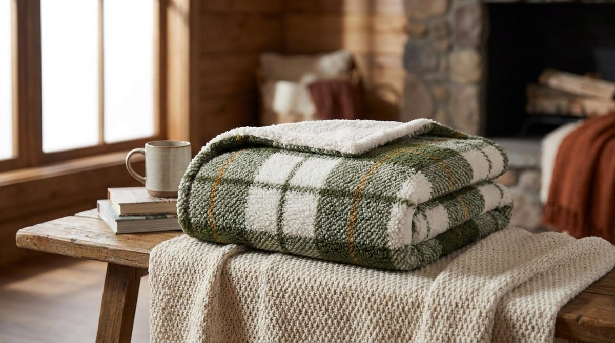 Morbido Essenziale Plaid Verde - Orizzontale