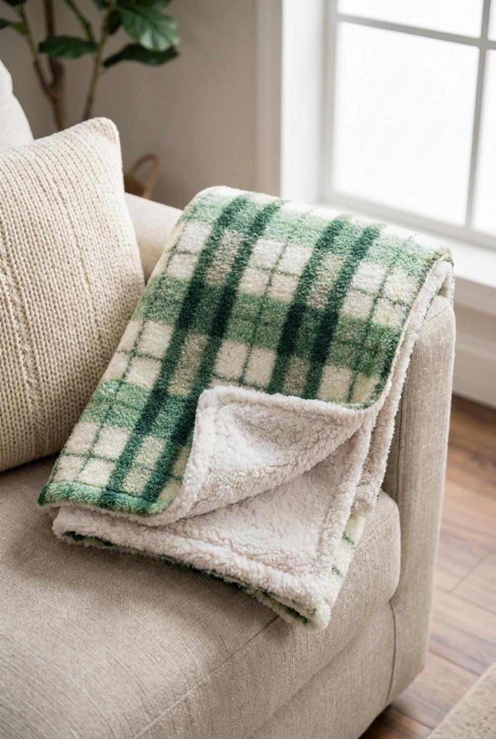 Giardino D'Inverno Plaid Quadri Verde