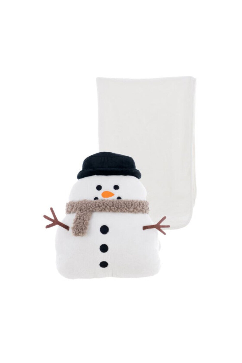 Morbidone Cuscino Con Plaid Pupazzo Di Neve