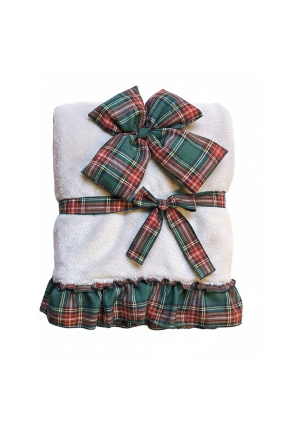 Tartan Plaid Bianco Con Fiocco