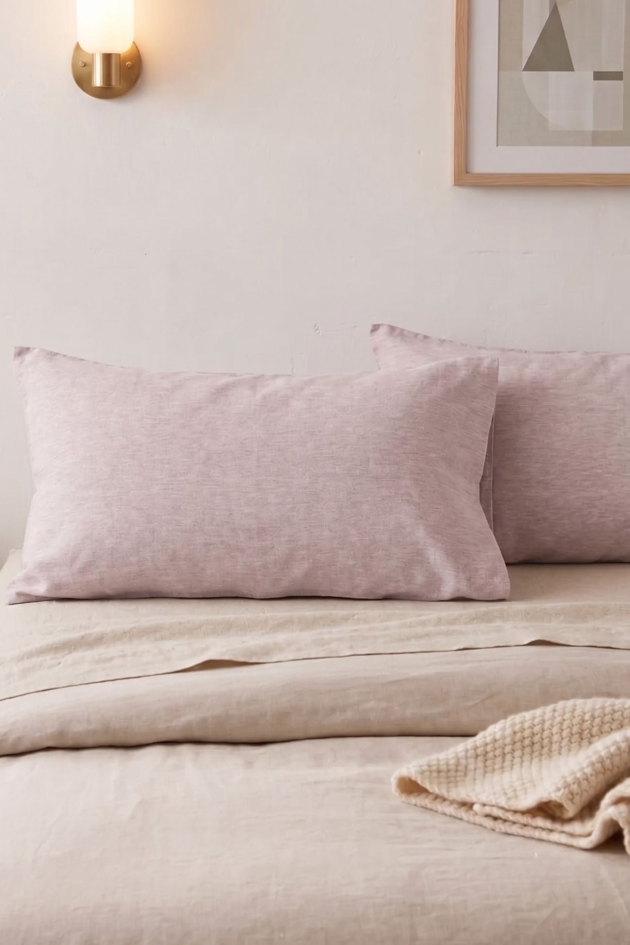 Natura Coppia Federe Chambray Rosa