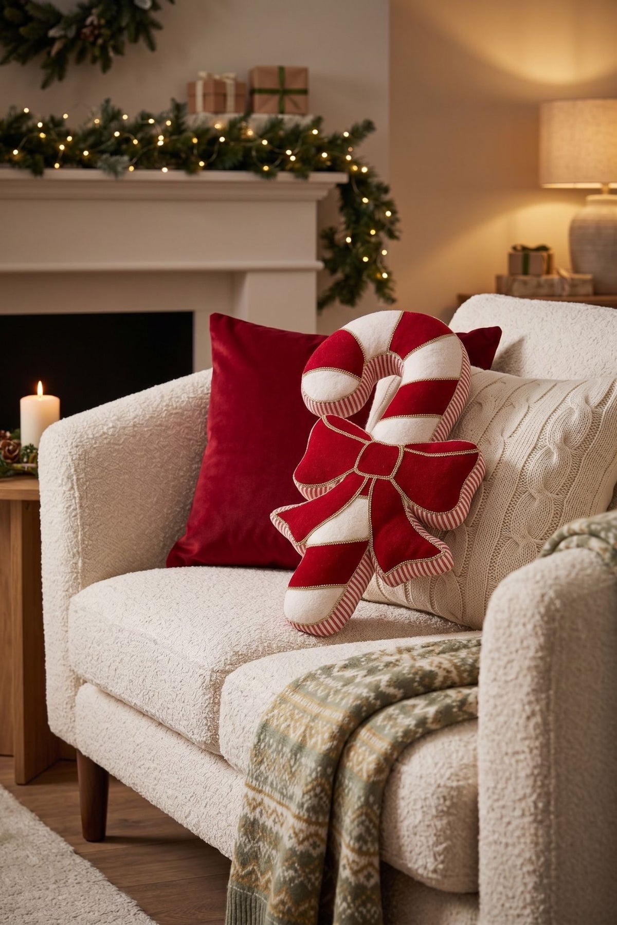 Noel Elegance Cuscino Candy Cane