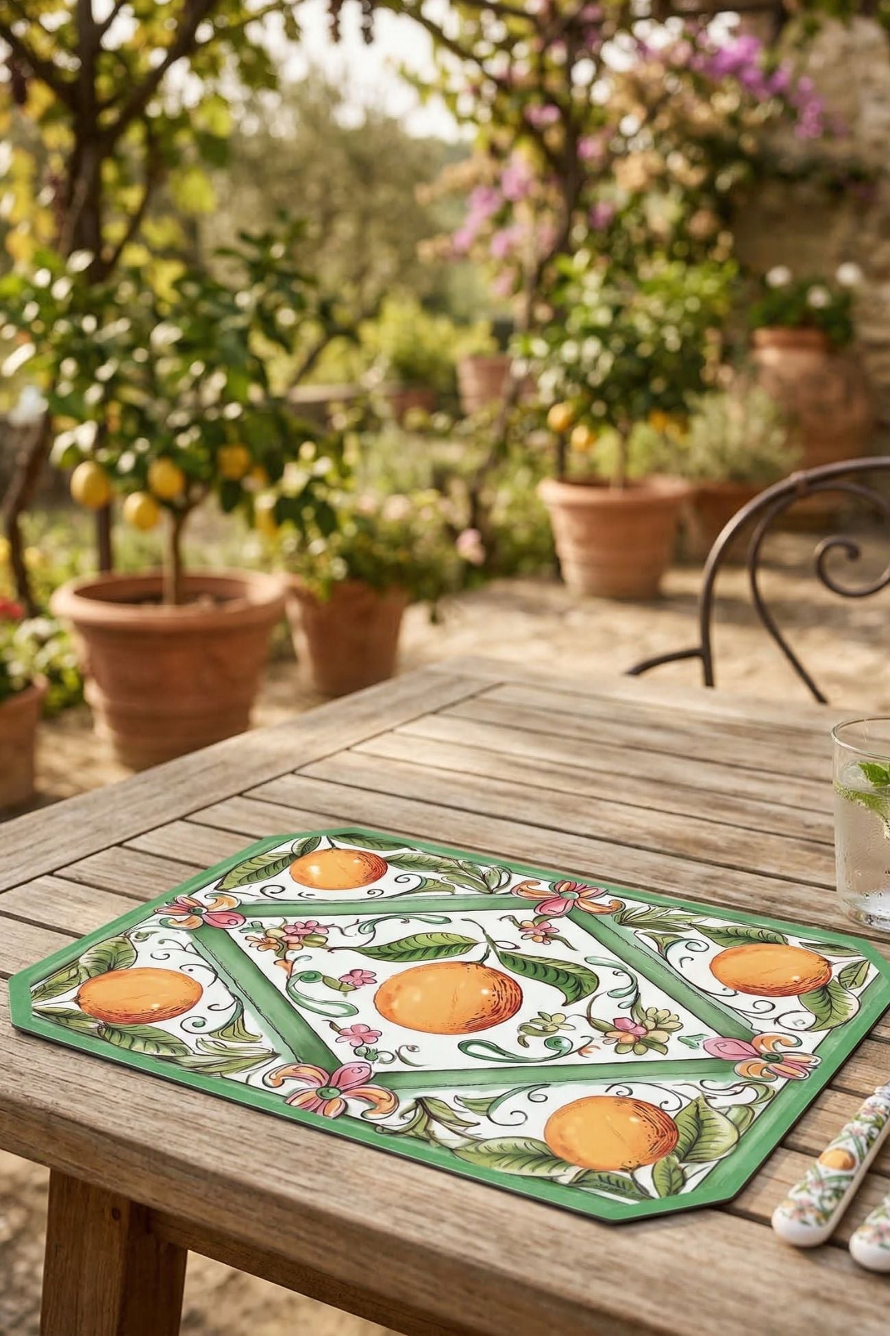 Vietri Tovaglietta Vinile Verde Arance