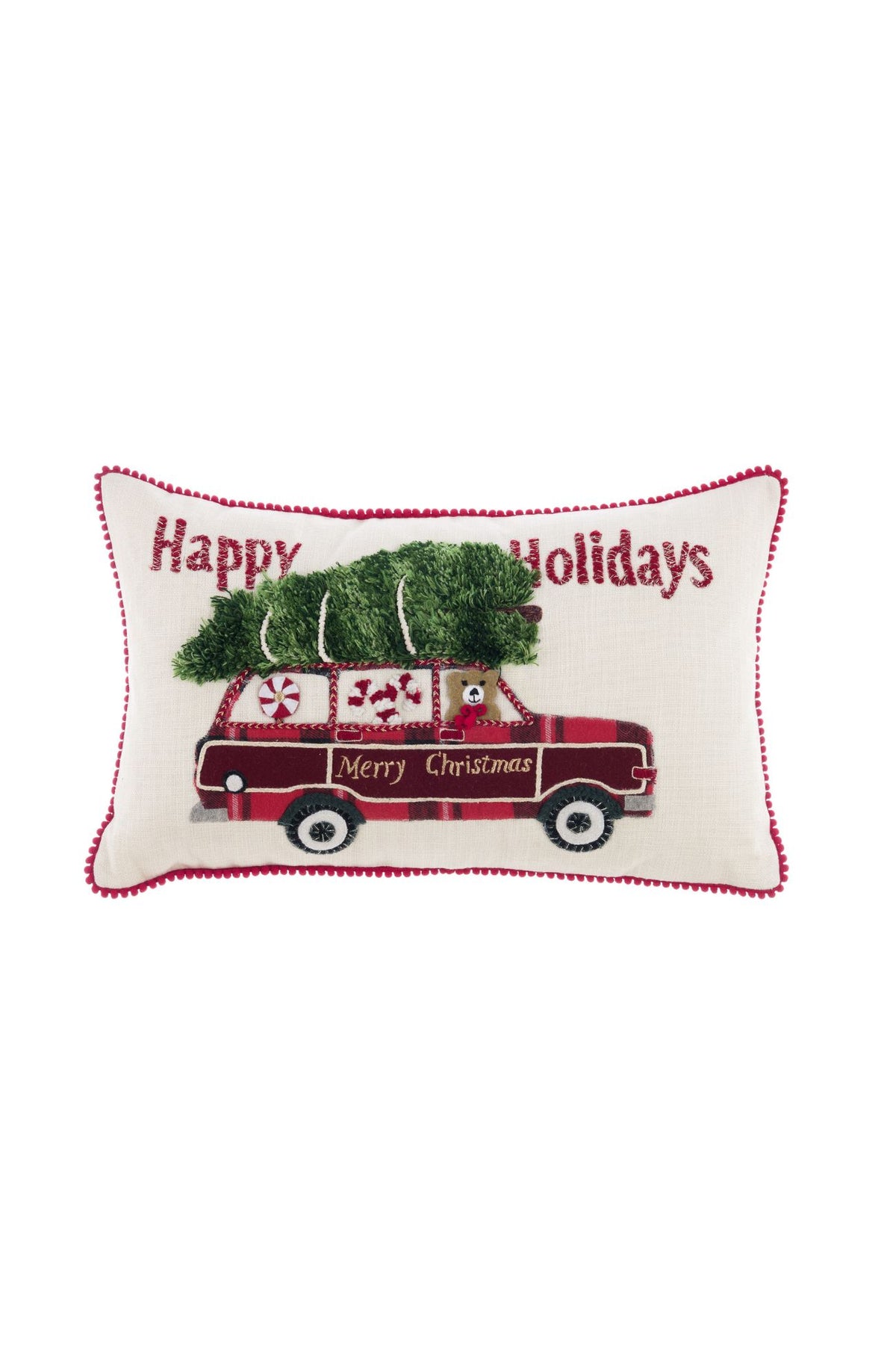 Merry Christmas Cuscino Rettangolare Macchina