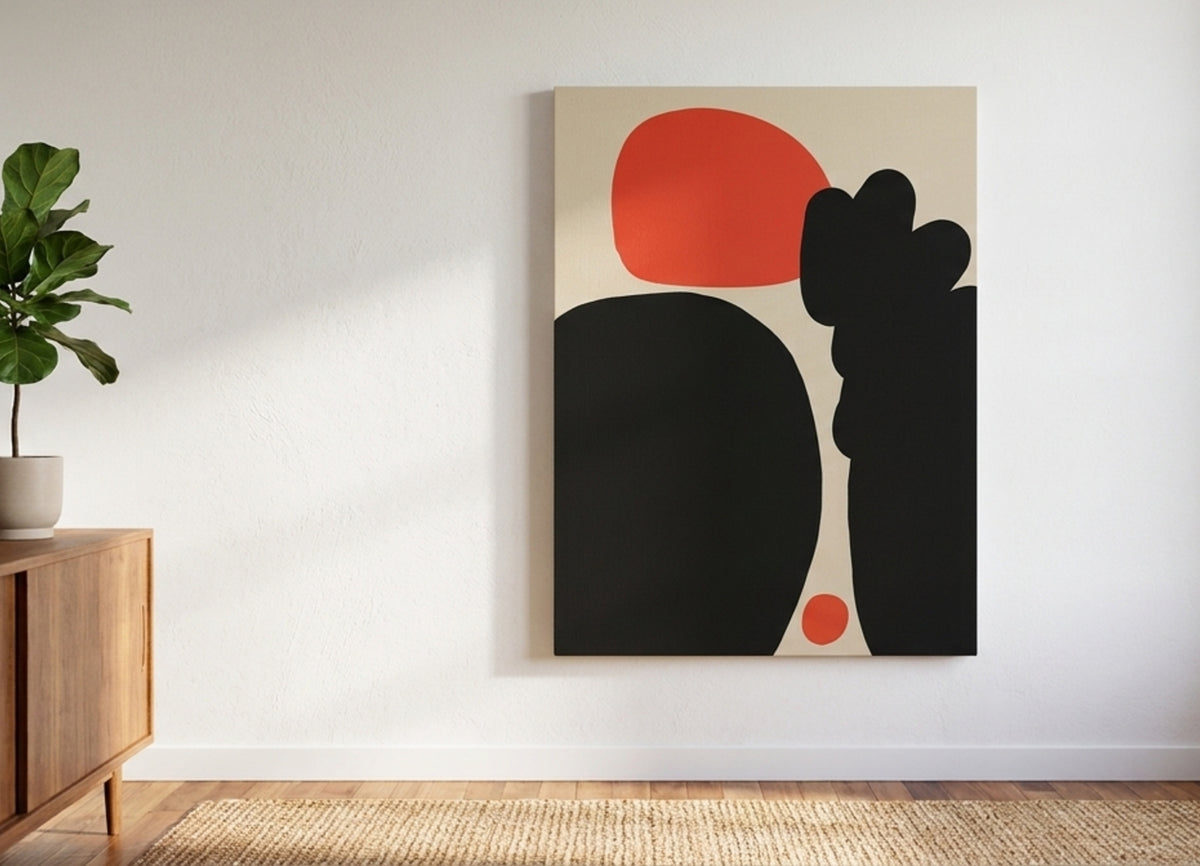 Yawana Stampa Su Tela Canvas Arancione Forme