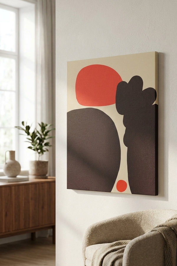 Yawana Stampa Su Tela Canvas Arancione Forme