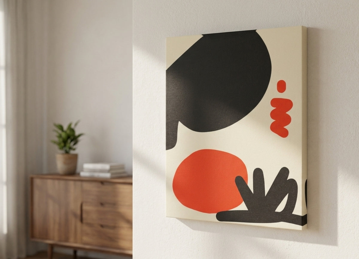 Yawana Stampa Su Tela Canvas Arancione Macchie
