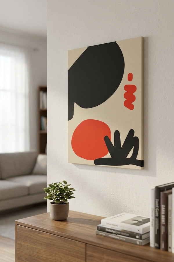 Yawana Stampa Su Tela Canvas Arancione Macchie