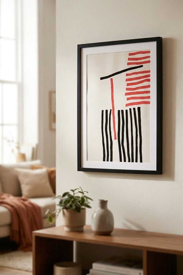 Rivit Quadro In Cornice E Vetro Rosso