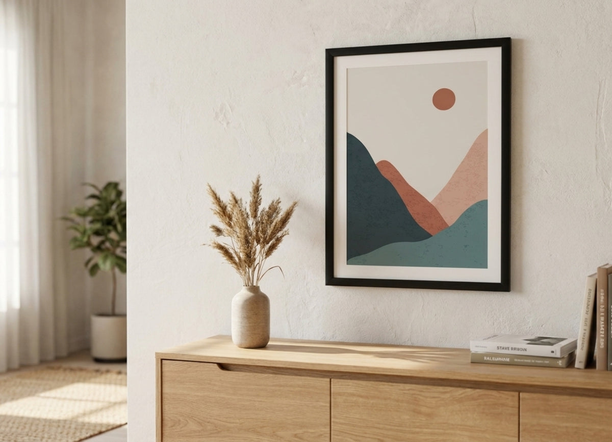 Topìa Quadro In Cornice E Vetro Cornice nera Montagne