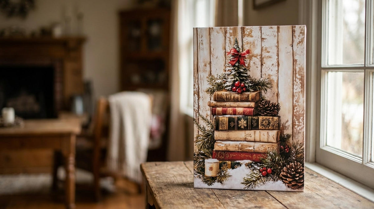 Storia Di Natale Quadro Libri - Orizzontale