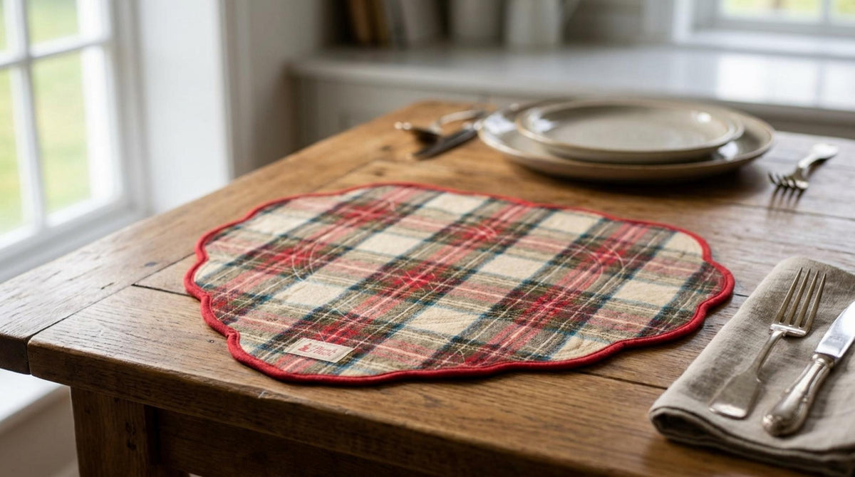 Vintage Toys Tovaglietta Americana Cuore Tartan - Orizzontale