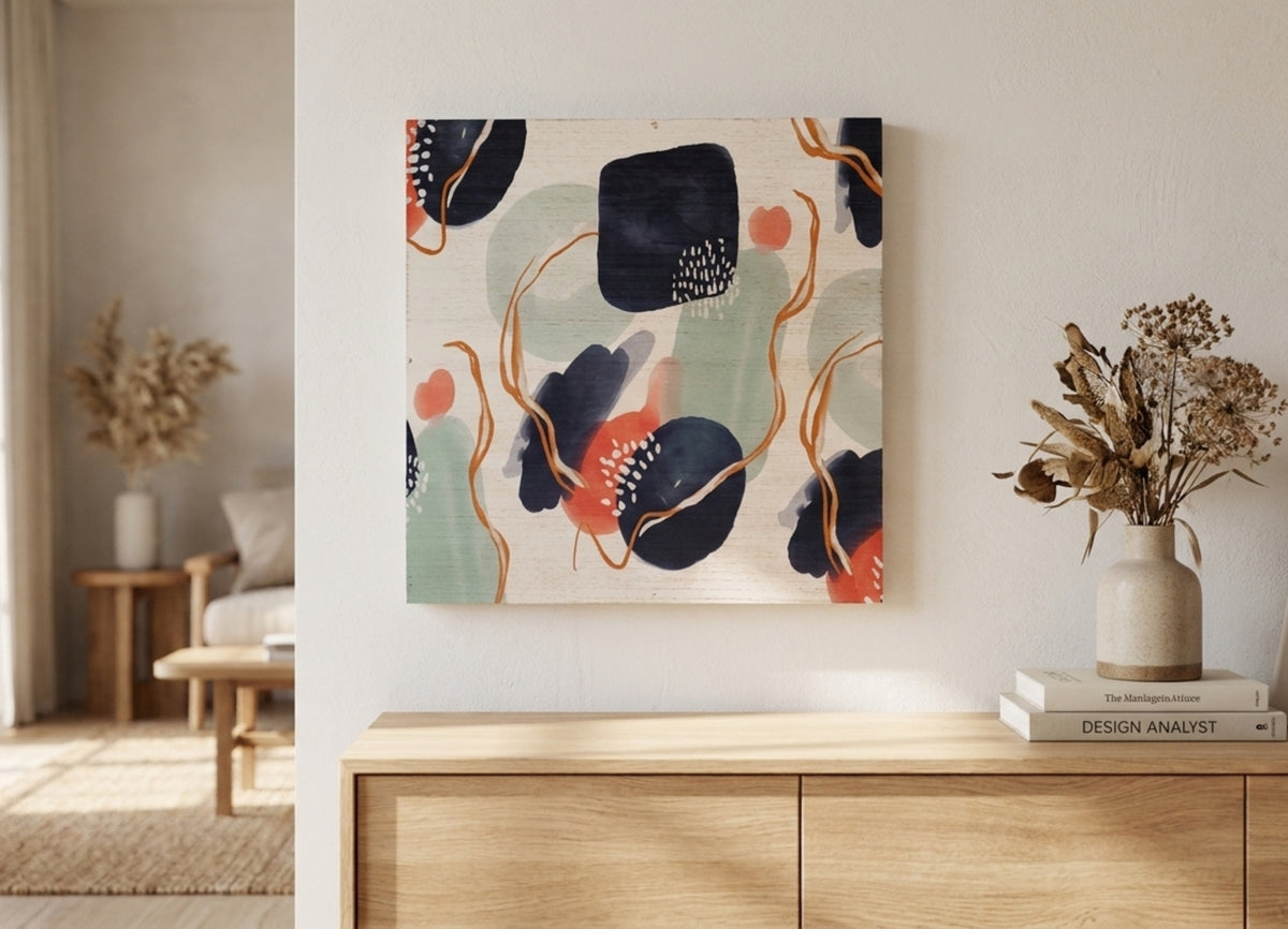 Sonique Quadro In Legno Multicolore Verde e blu
