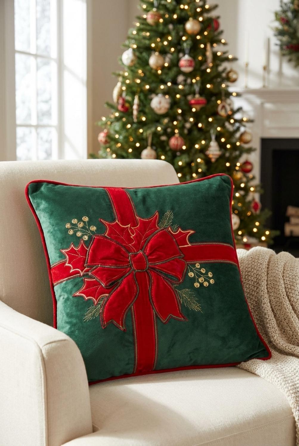 Ribbon Cuscino Quadrato Verde