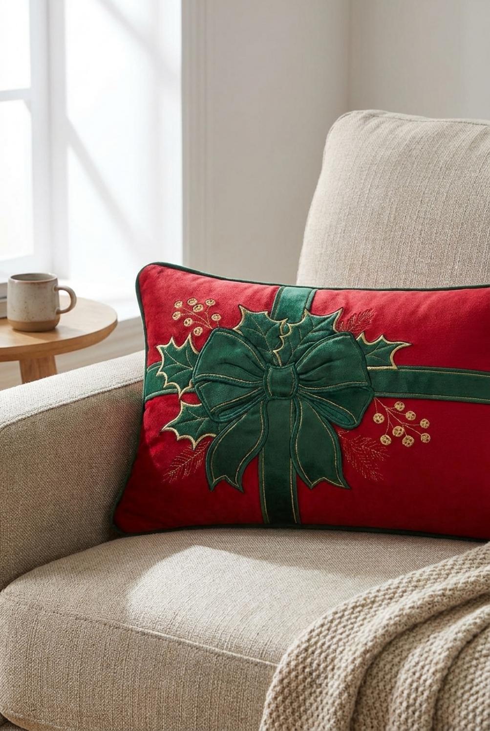 Ribbon Cuscino Rettangolare Rosso