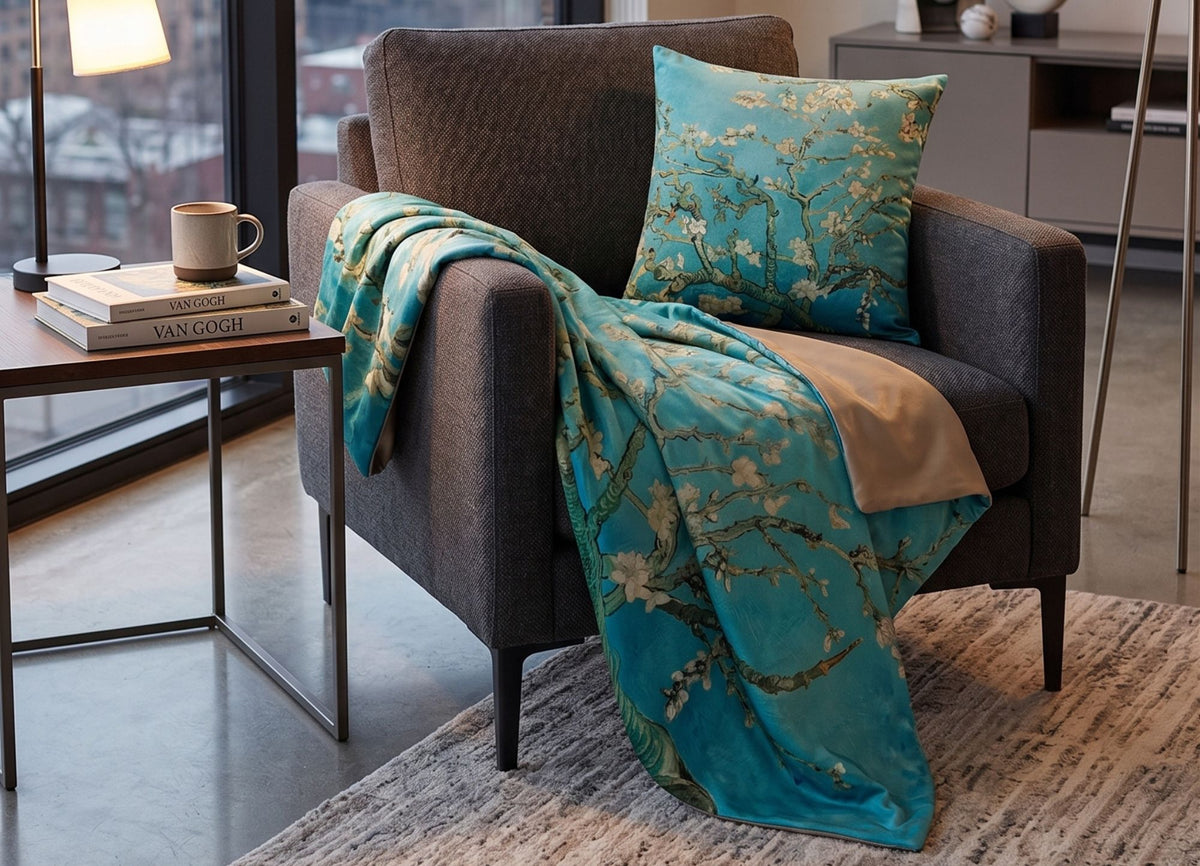 Floral Gogh Cushion Cover With Inner Throw