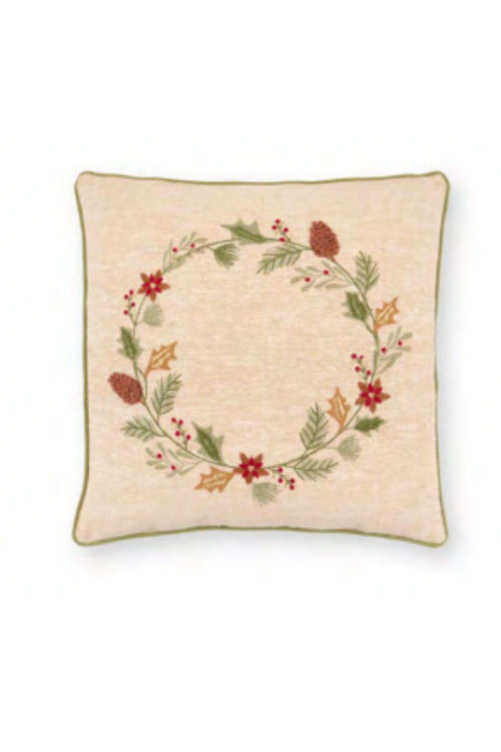 Silent Gold Cuscino Beige Ghirlanda Bacche