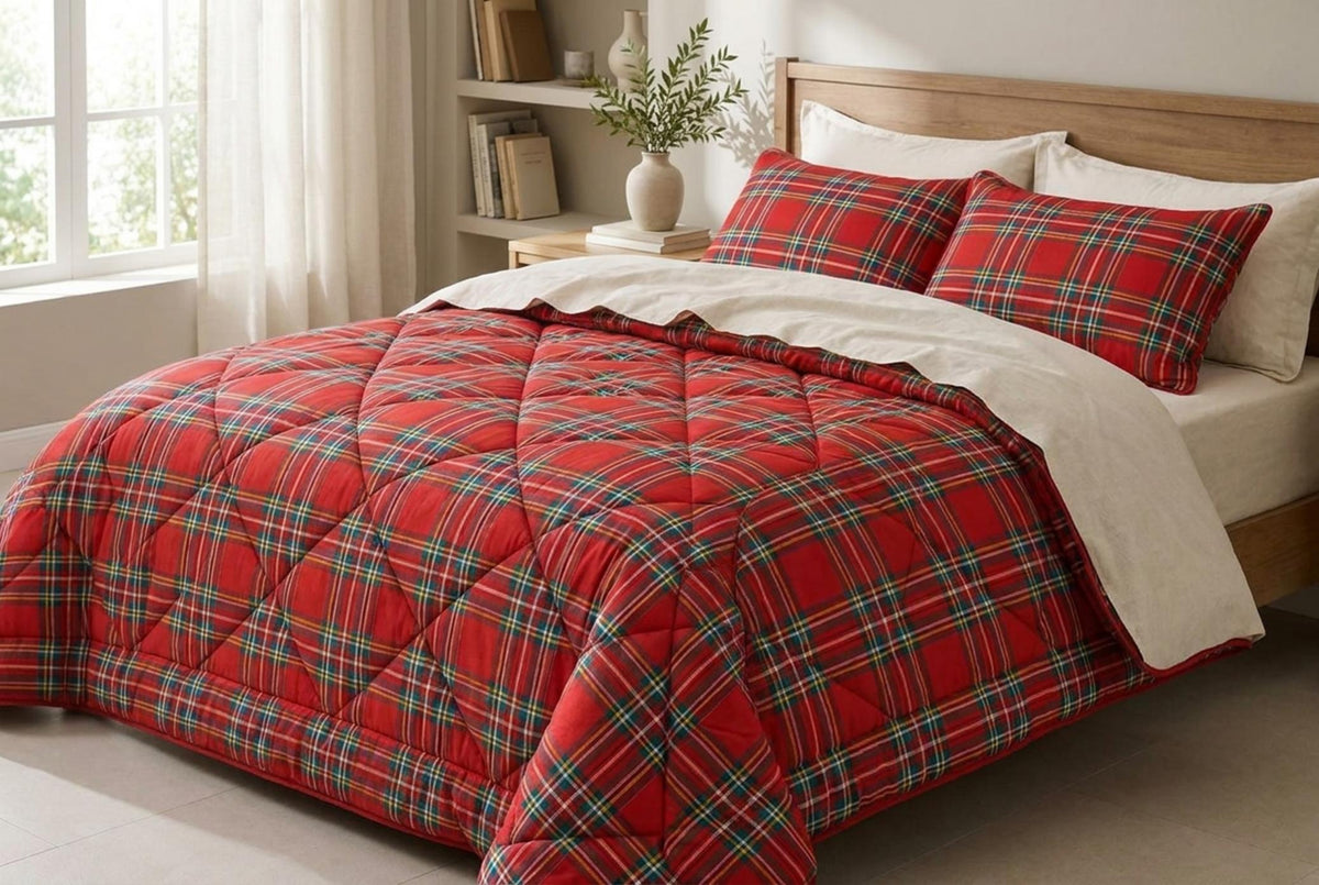Tartan Trapunta Invernale Rosso - Orizzontale