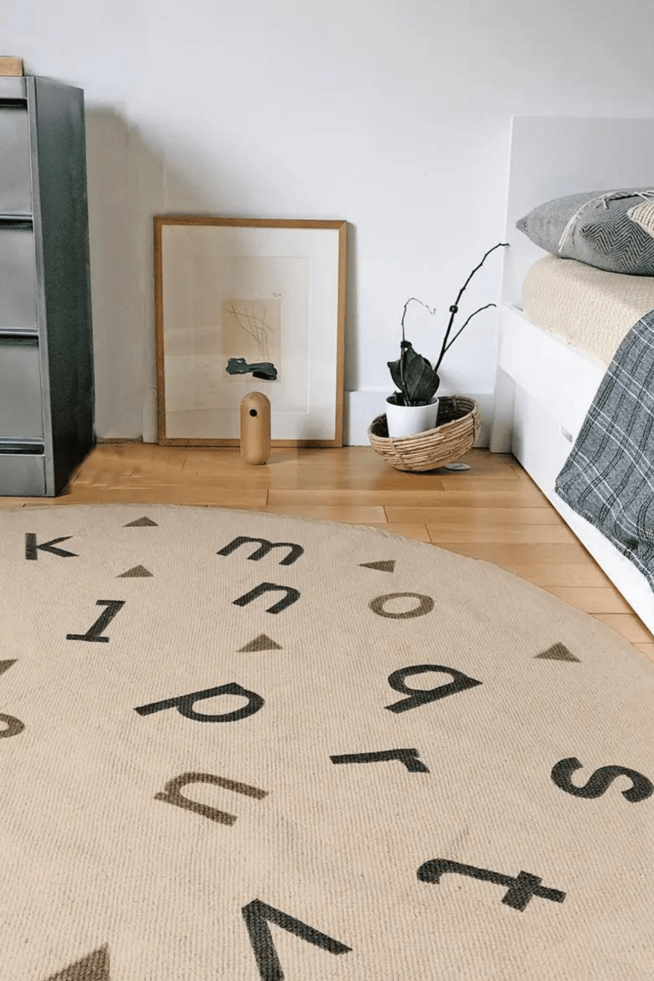 AFKliving Alpha Tappeto per bambini in cotone con fantasia alfabeto 135cm