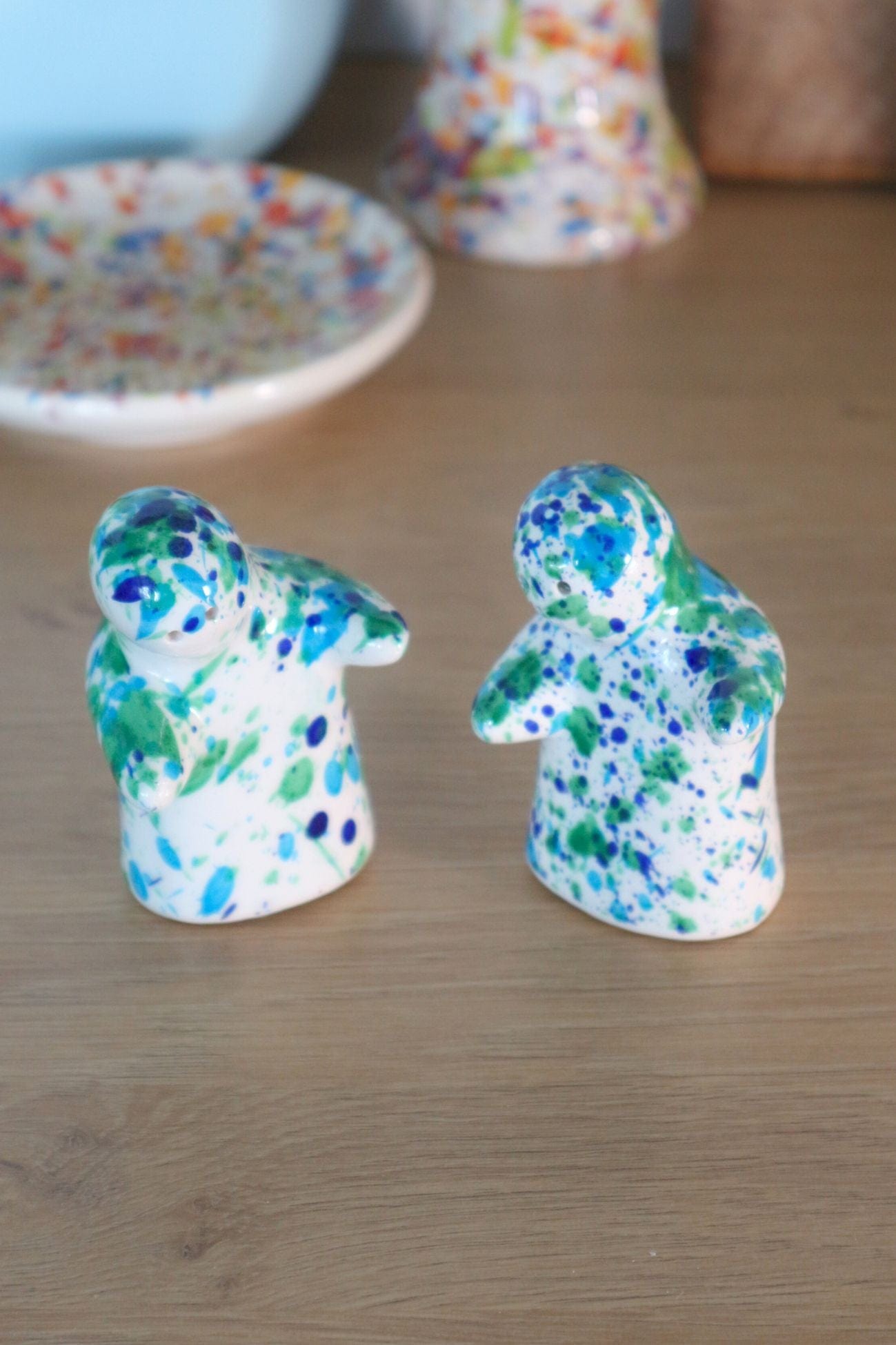 Alfar Tierra Cocida Coral Coral - Saliera e pepiera in ceramica artigianale fatti in Spagna | Alfar Tierra Cocida