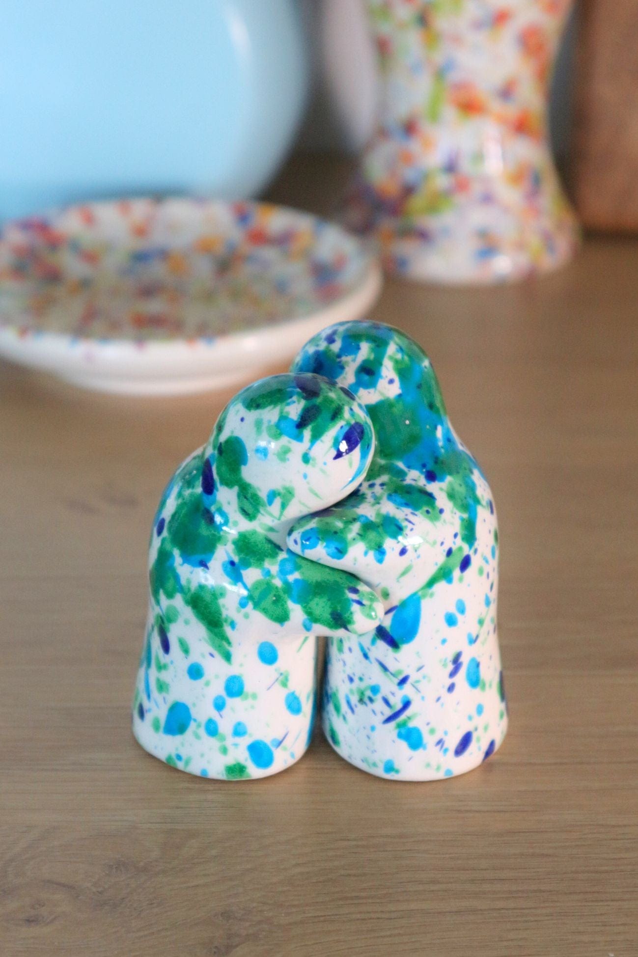 Alfar Tierra Cocida Coral Coral - Saliera e pepiera in ceramica artigianale fatti in Spagna | Alfar Tierra Cocida