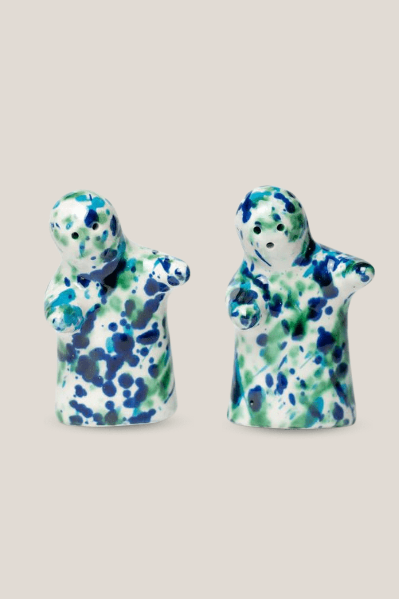 Alfar Tierra Cocida Coral Saliera e pepiera che si abbracciano in ceramica artigianale fatti in Spagna