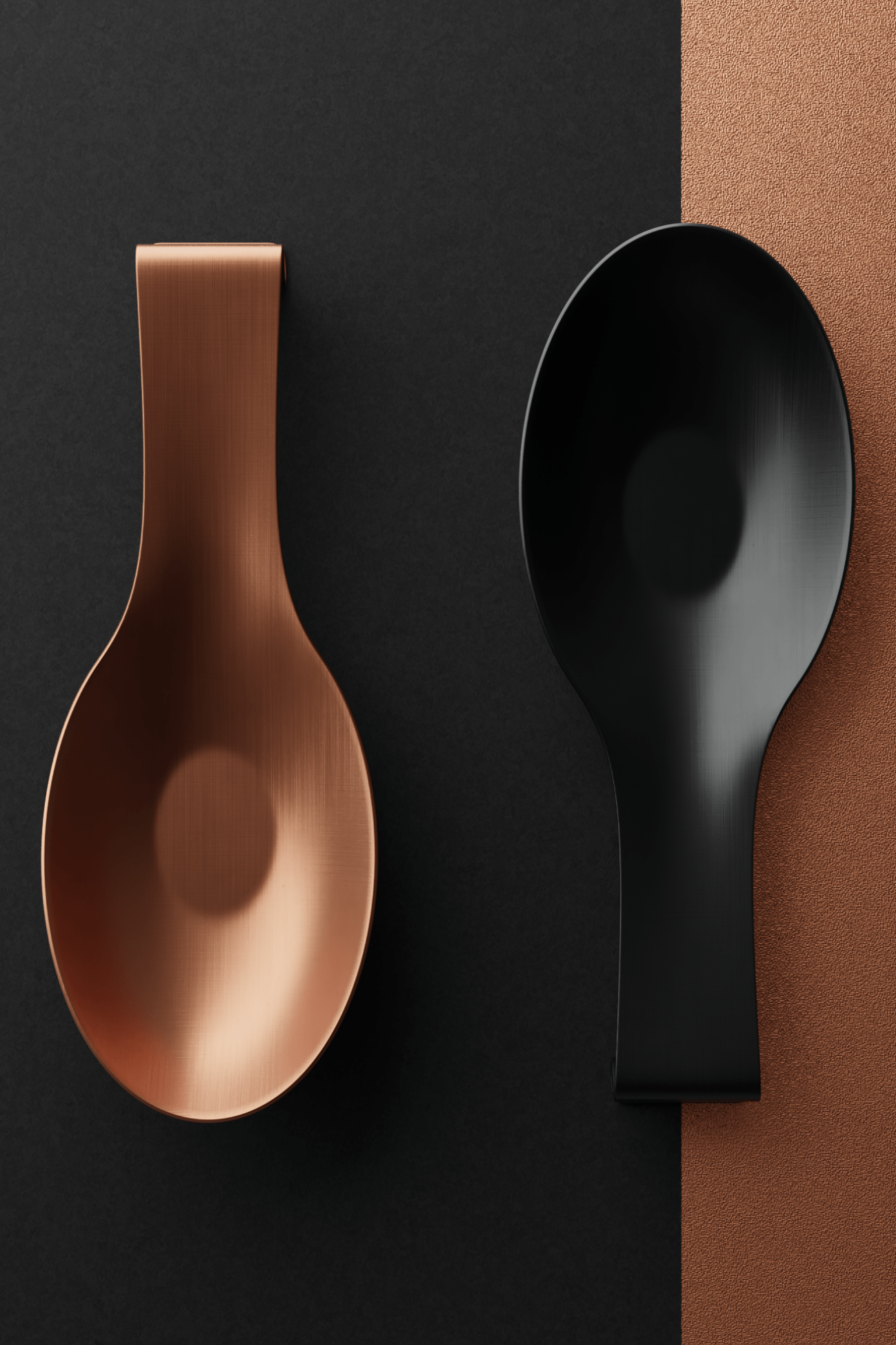 Antiope Design Nancy Set di 2 poggiamestoli in acciaio inox rame e nero