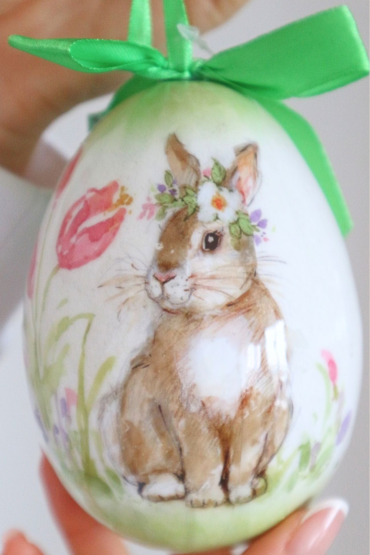 Blanc MariClo' Aminta Aminta - Ciondolo decorativo pasquale con fiocco verde in plastica | Blanc MariClo'