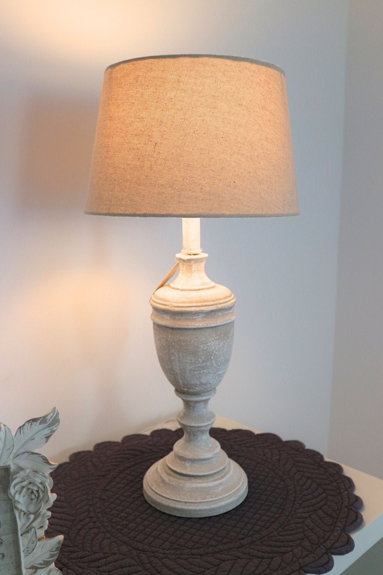 Blanc MariClo' Carmen Carmen - Tovaglietta americana tonda in cotone color antracite | Blanc MariClo'