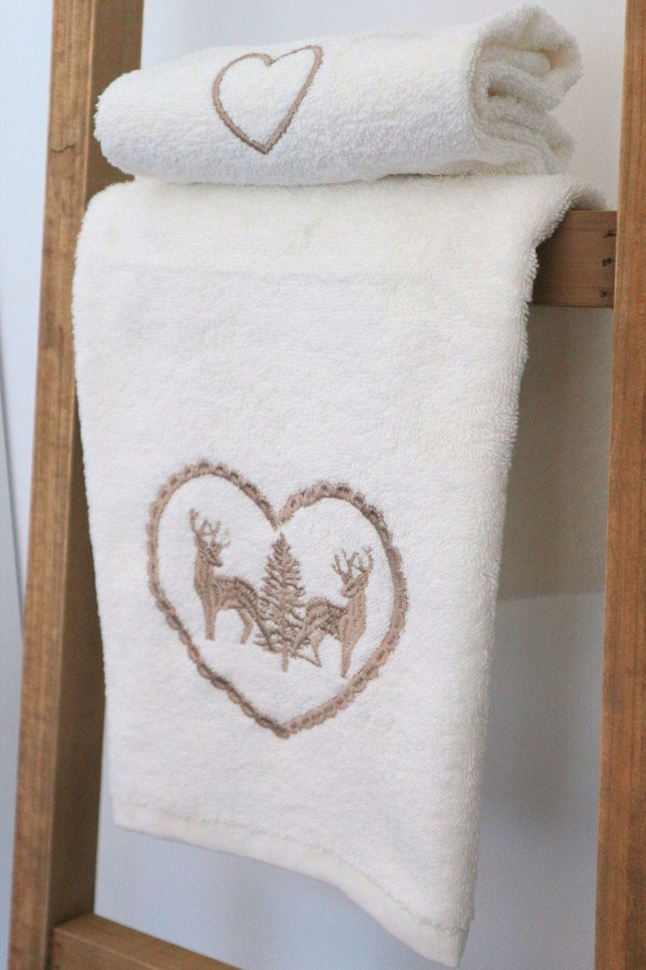 Blanc MariClo' Chalet Ciao Amore - Coppia asciugamano viso e ospite in cotone | Blanc MariClo'