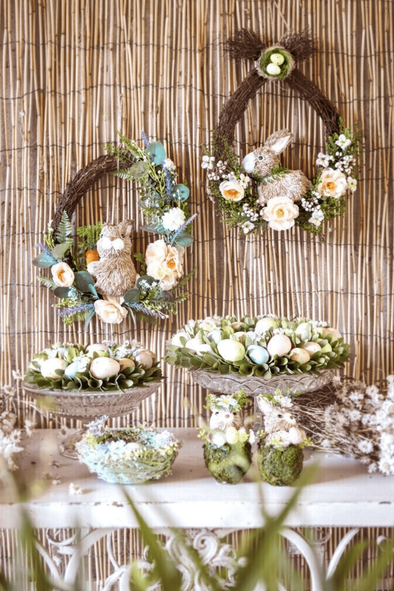 Blanc MariClo' Corelli Collection Corelli Collection - Ghirlanda pasquale con coniglietto e fiorellini