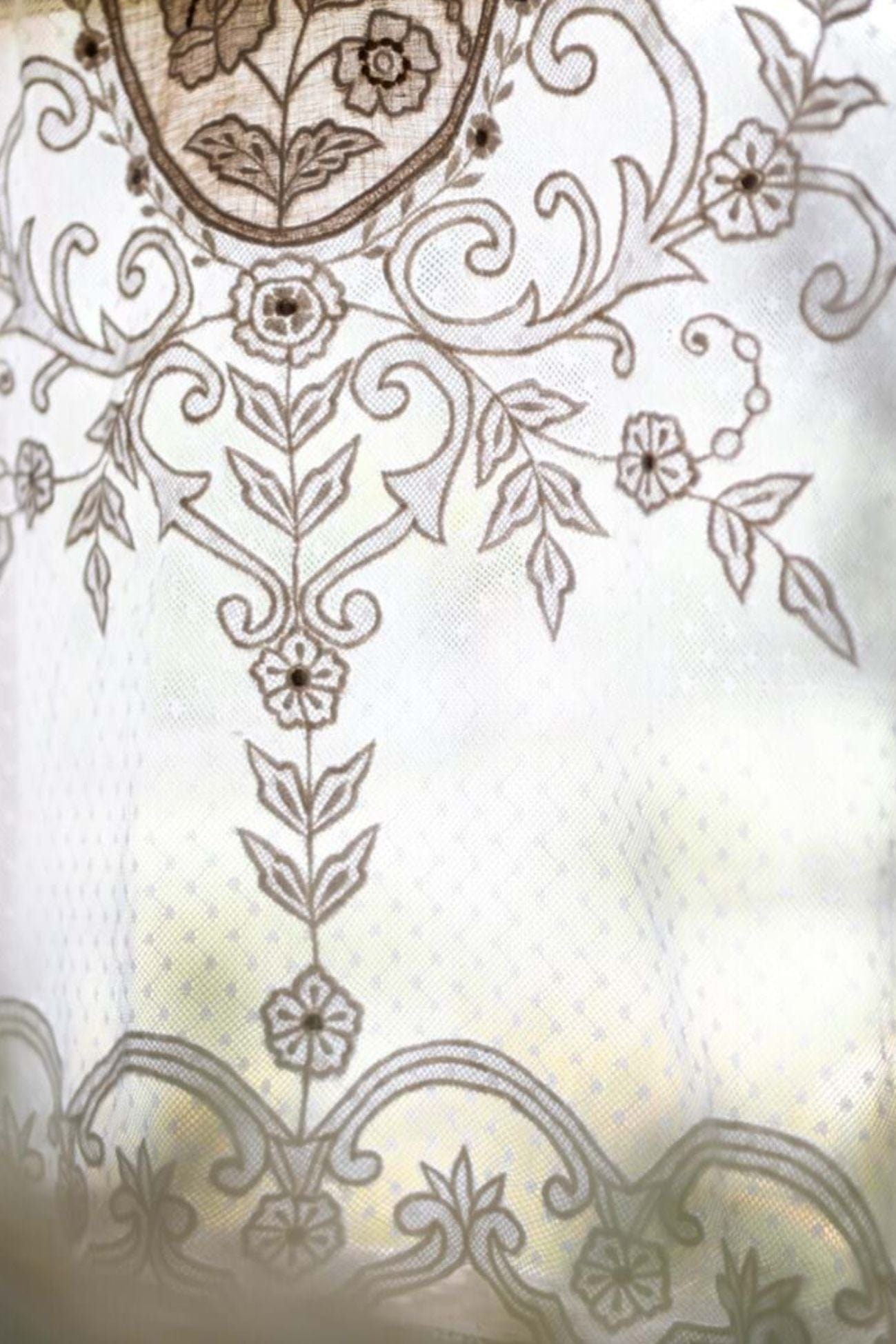 Blanc MariClo' Dentelle Dentelle - Tenda corta in cotone in stile shabby 70x45 | Blanc MariClo'