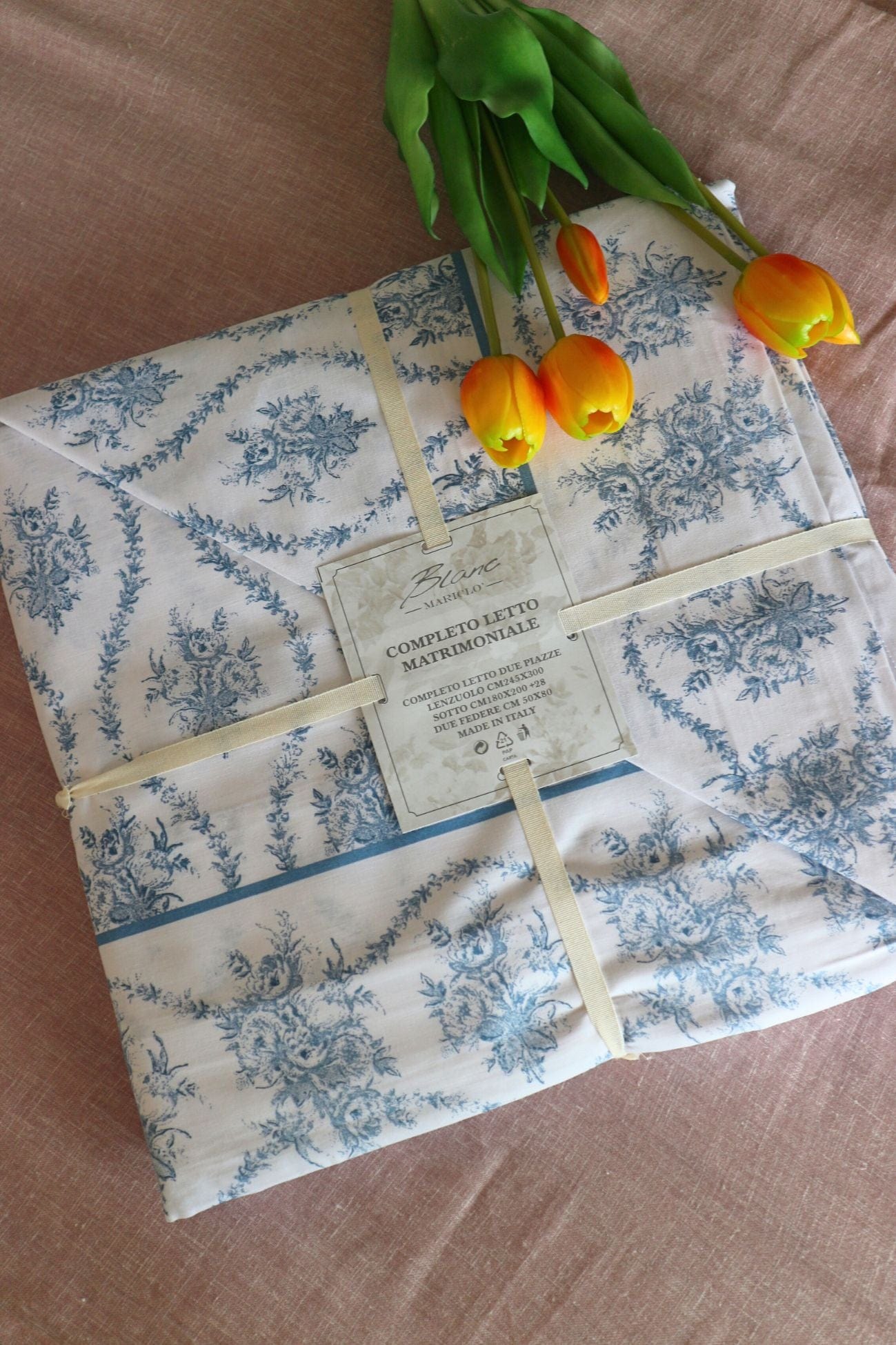 Blanc MariClo' Emarge Blooming Poetry - Completo letto matrimoniale con 2 federe 300x245 | Blanc MariClo'