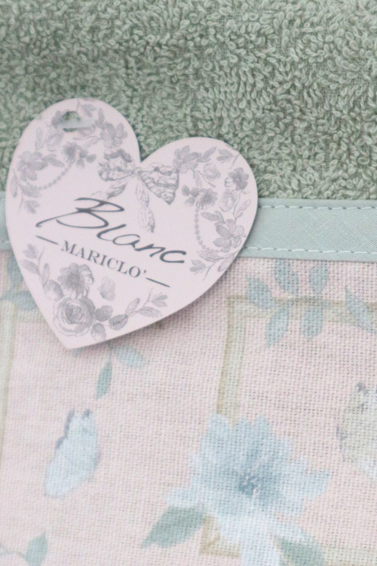 Blanc MariClo' Floral Twist Floral Twist - Coppia asciugamano viso e ospite in cotone verde | Blanc MariClo'