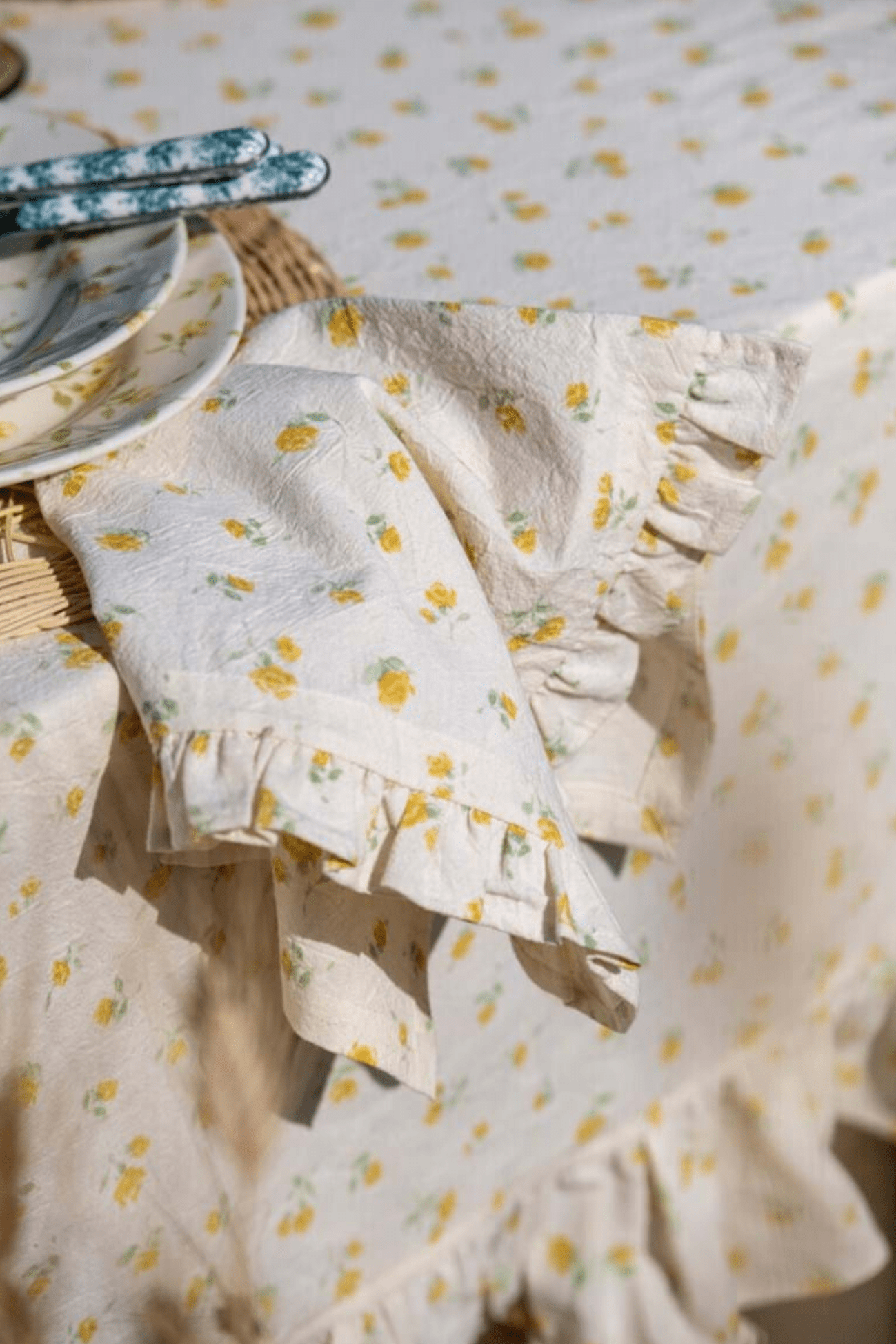 Blanc MariClo' Floret Full Floret Full - Tovagliolo in cotone con gala