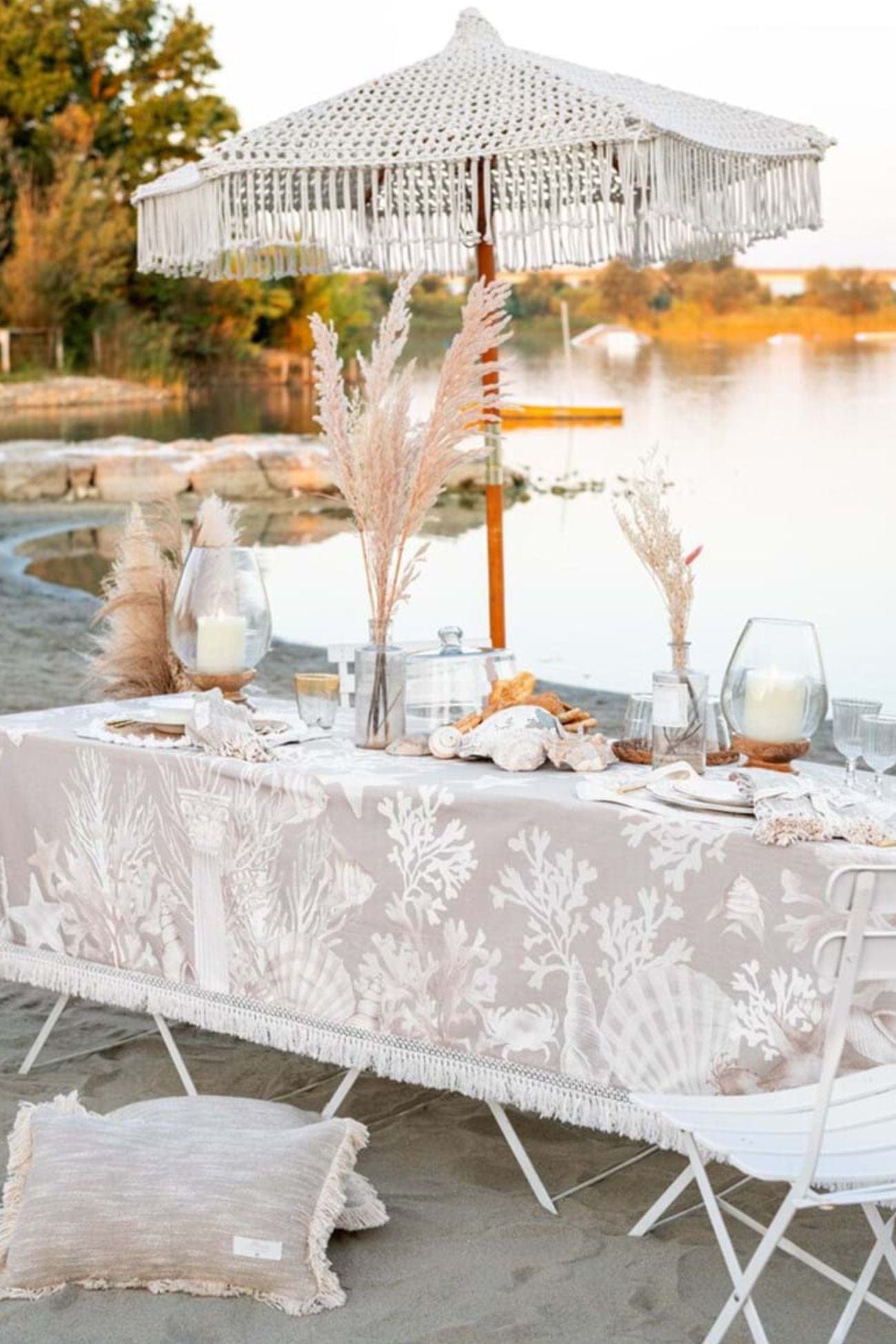 Blanc MariClo' La Mer Onirique La Mer Onirique - Tovaglia estiva in cotone 240x170 | Blanc MariClo'