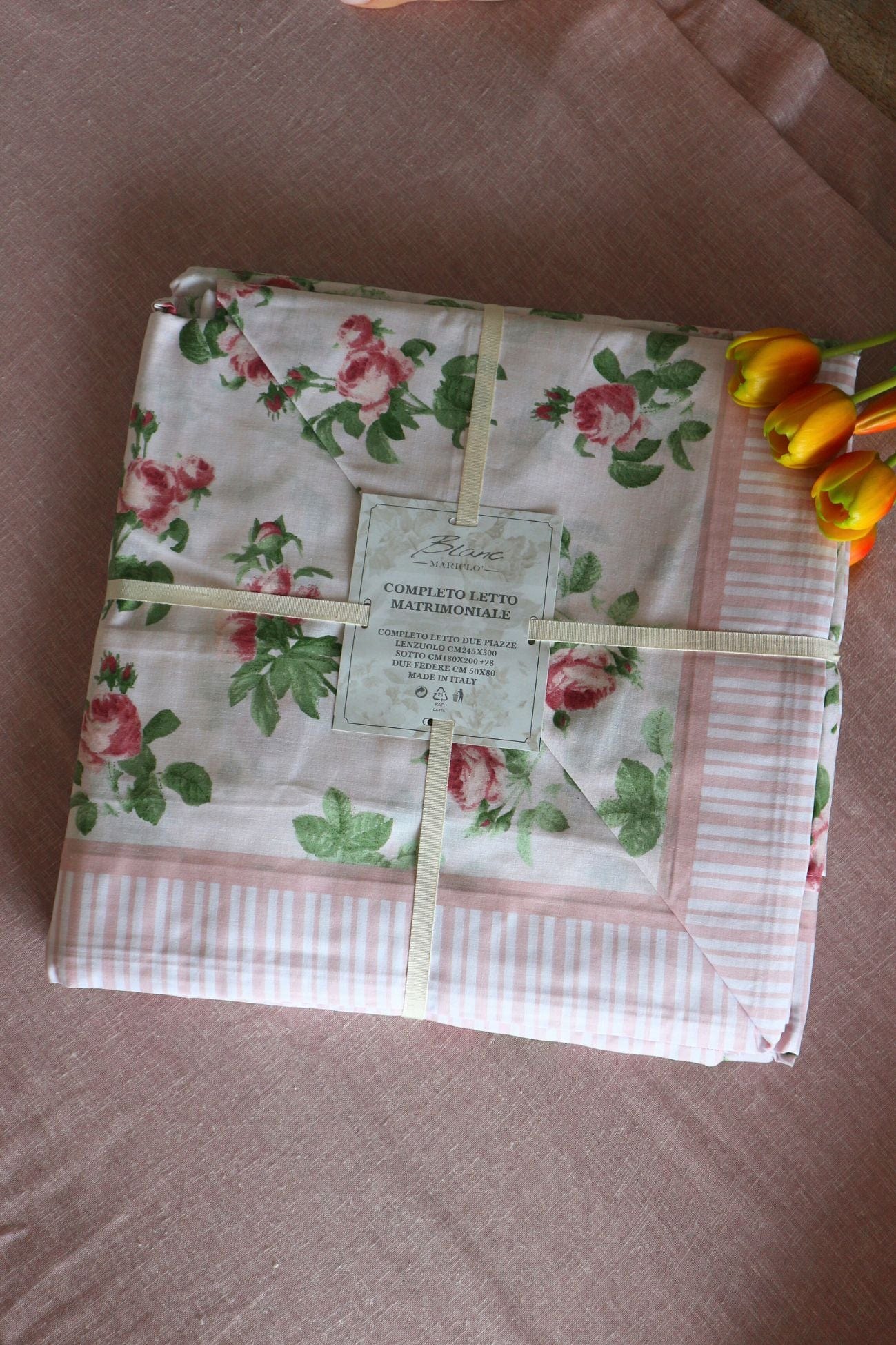 Blanc MariClo' Le Rose Del Borgo Emarge - Completo letto matrimoniale con 2 federe 300x245 | Blanc MariClo'