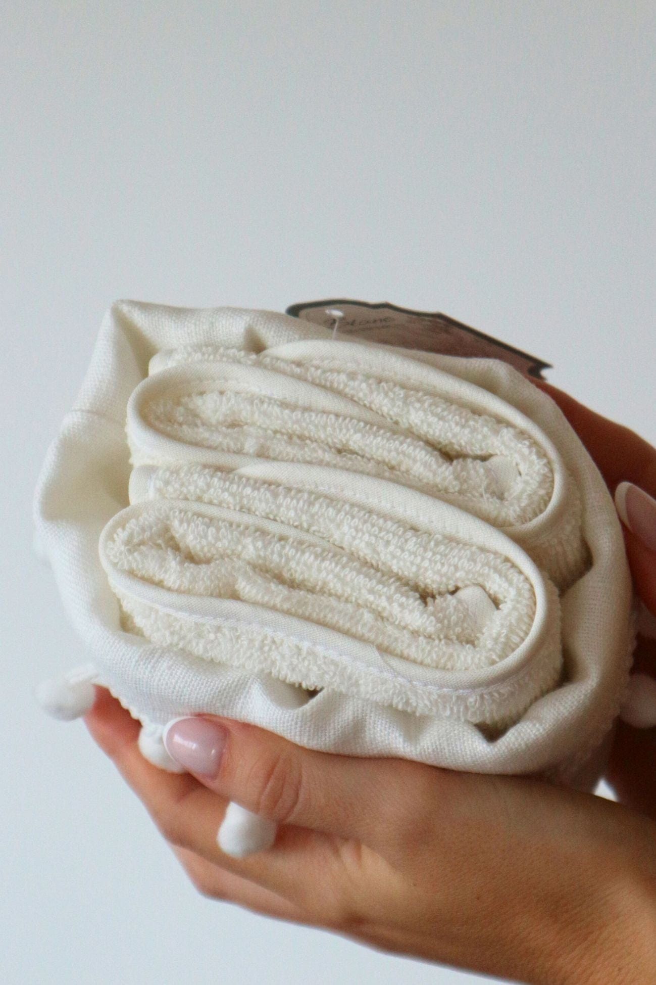 Blanc MariClo' Leuna Leuna - Cestino con 2 lavette in cotone bianco | Blanc MariClo'