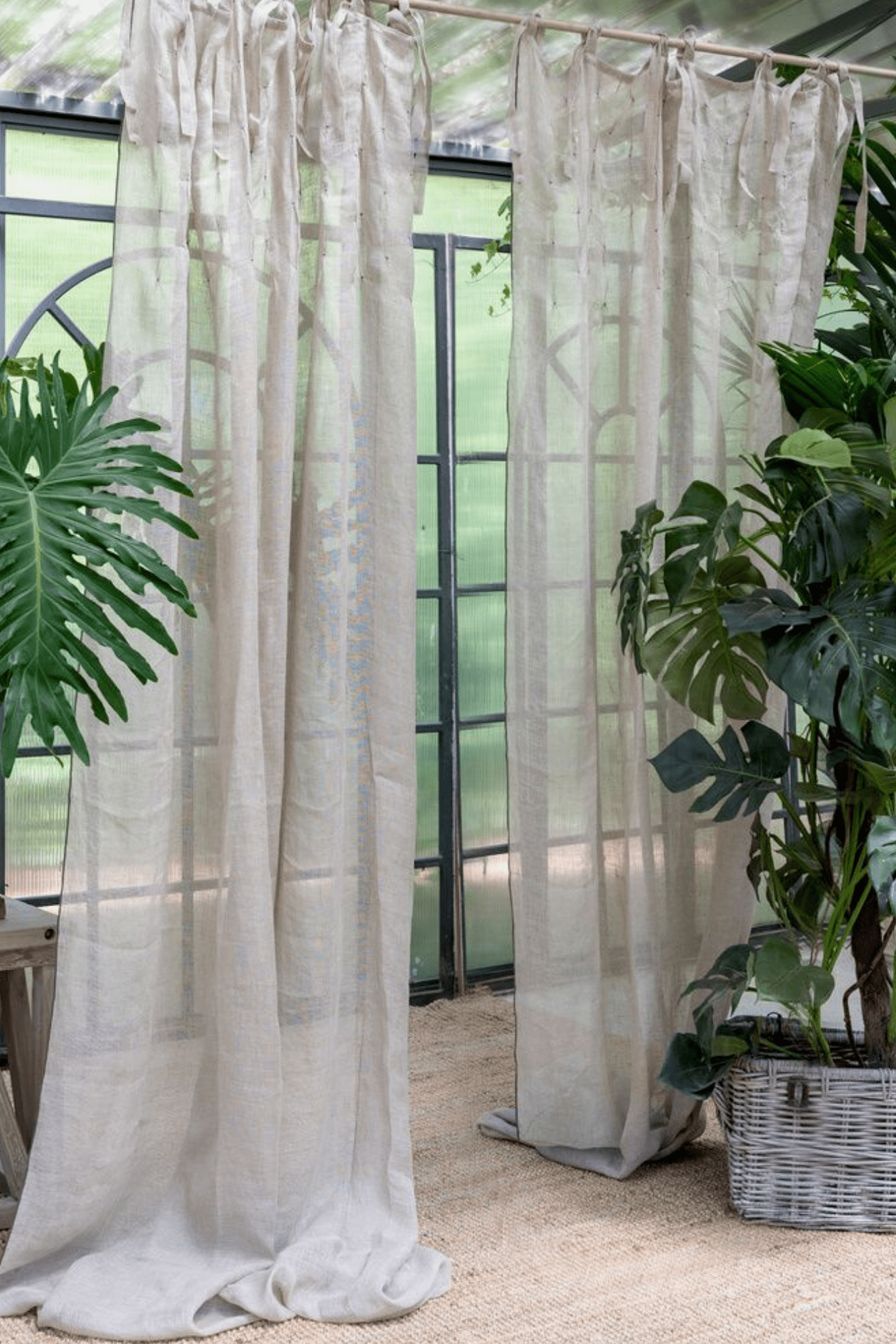 Blanc MariClo' Natural View Natural View - Tenda beige in lino 290x135